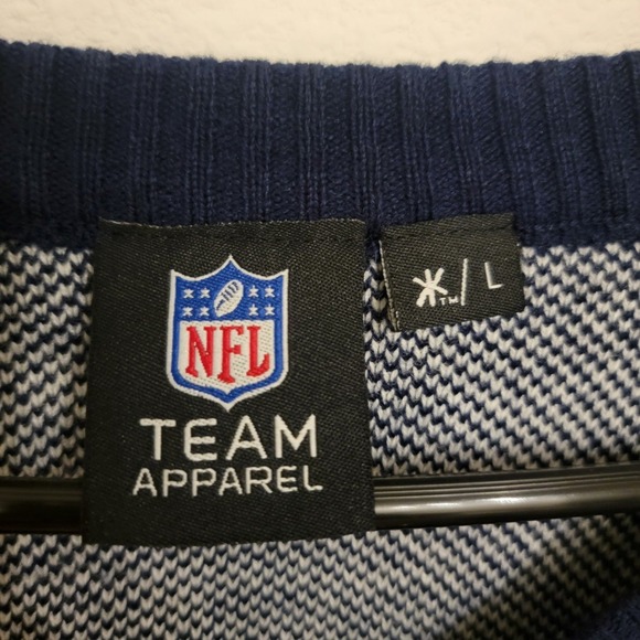 NFL Team Apparel Patriots Gronkowski Christmas Sweater Sequin Football LG NEW - Picture 6 of 9